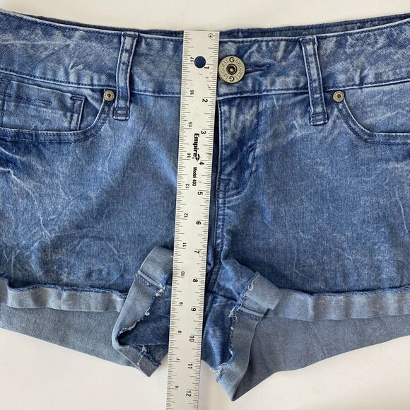 Women's G by Guess‎ Distressed Cuffed Blue Jeans Shorts Size 30 - Picture 9 of 10